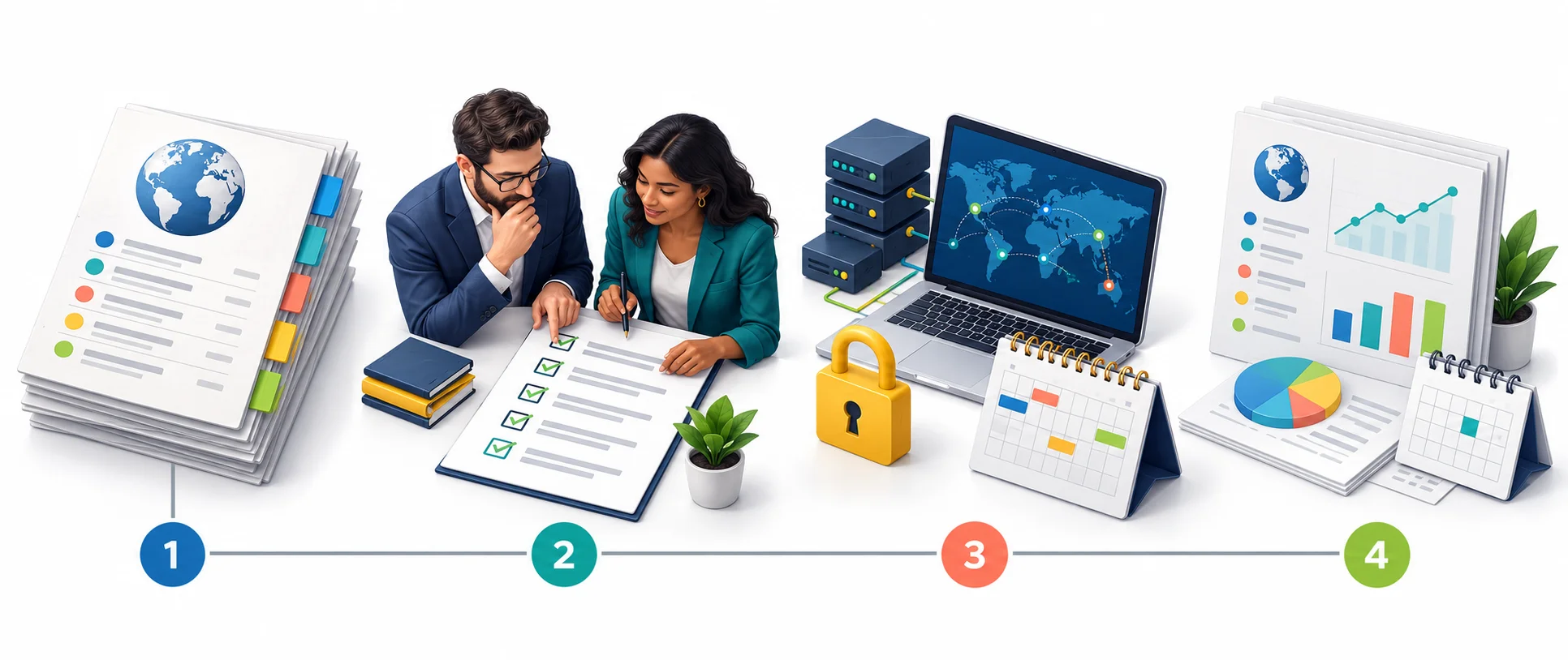 Four stages: domain inventory, plan approval, coordinated execution and ongoing review.